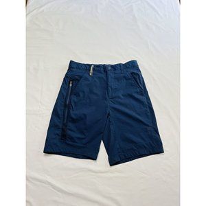 Mens Reel Life Shorts Nylon Outdoor Fishing Hiking Large Side Pocket Blue Size S